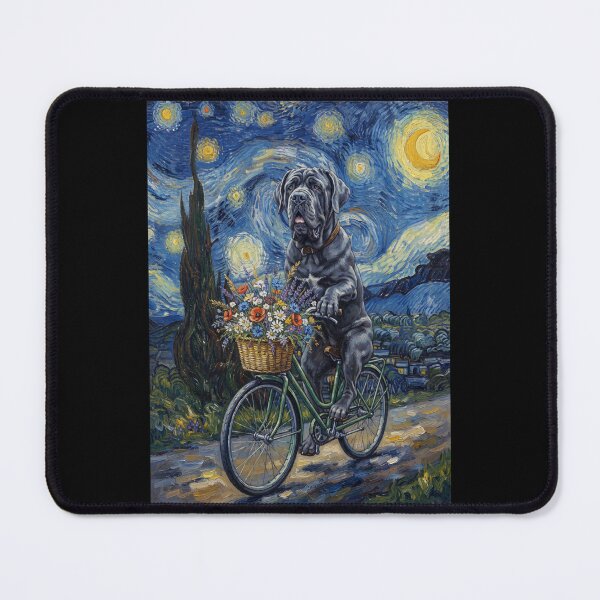 Item preview, Neapolitan Mastiff Biking Bike Starry Night Van Gogh Art Dog Lover designed and sold by dian-rody-crest.