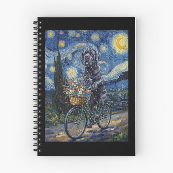 Item preview, Neapolitan Mastiff Biking Bike Starry Night Van Gogh Art Dog Lover designed and sold by dian-rody-crest.