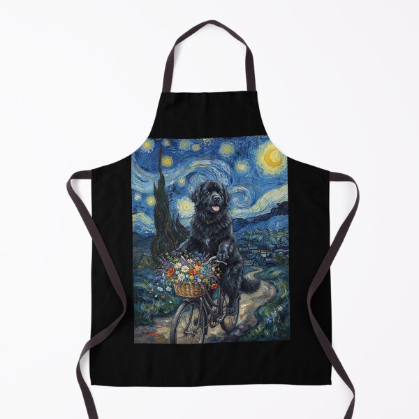 Item preview, Newfoundland Biking Bike Starry Night Van Gogh Art Dog Lover designed and sold by dian-rody-crest.
