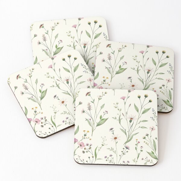 Item preview, Airy Green Stem Minimal Floral Pattern designed and sold by IntelliMindDesigns.