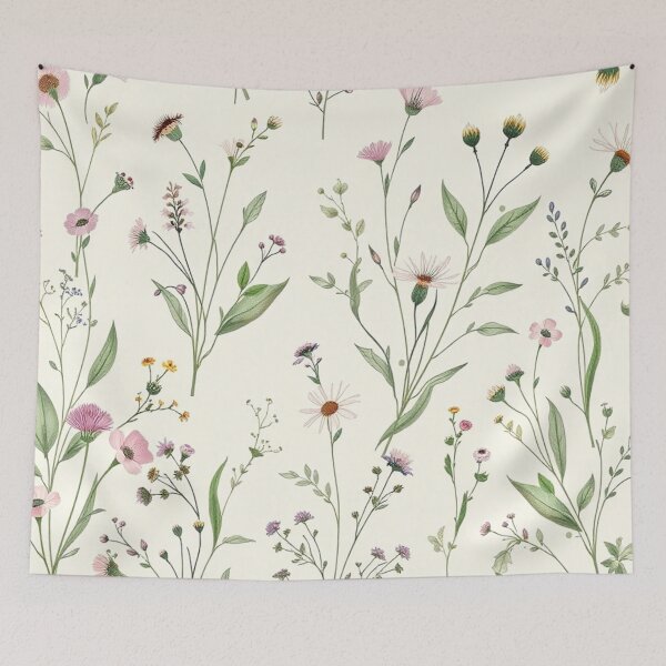 Item preview, Airy Green Stem Minimal Floral Pattern designed and sold by IntelliMindDesigns.