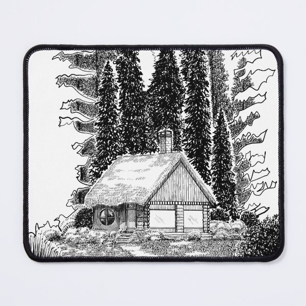 Item preview, Wooden house in the forest drawing  designed and sold by midsketcher.