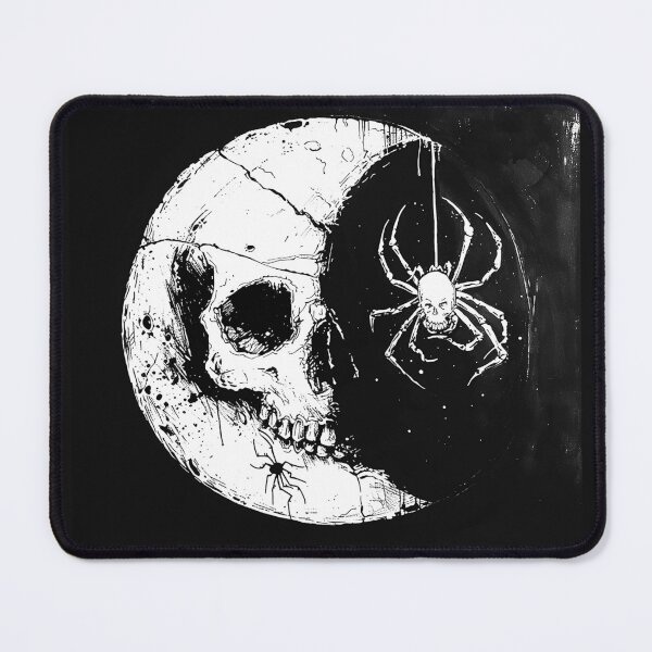 Item preview, Skull Crescent Moon with Spider Gothic Celestial Horror Art Design designed and sold by inkoutninja.