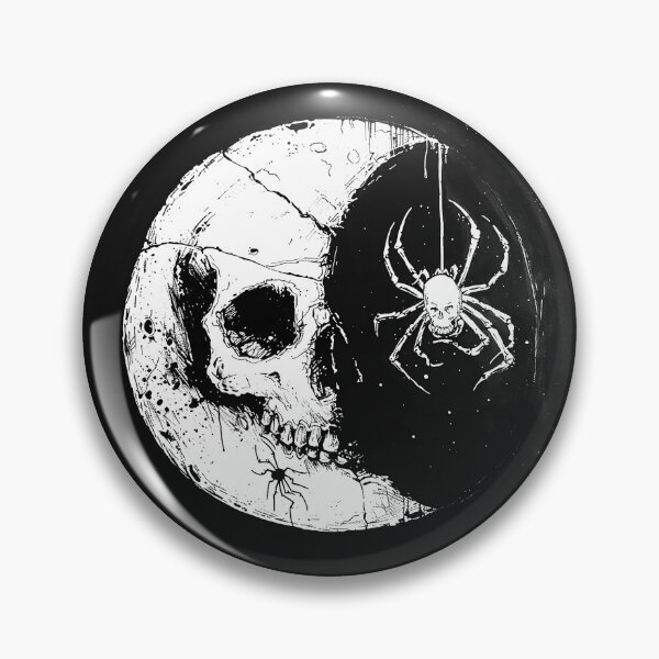 Item preview, Skull Crescent Moon with Spider Gothic Celestial Horror Art Design designed and sold by inkoutninja.