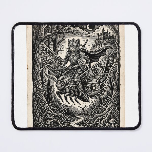 Item preview, Knight Cat Riding Magical Moth designed and sold by ManikRaja.