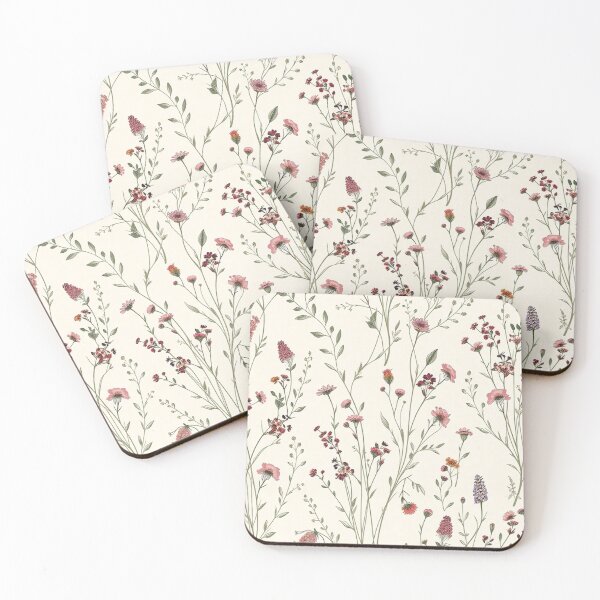 Item preview, Soft Pink Wildflower Seamless Botanical Print designed and sold by IntelliMindDesigns.