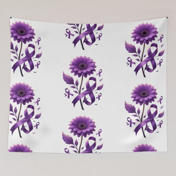 Item preview, Purple Ribbon Flower Awareness designed and sold by CF_VintageDesign.