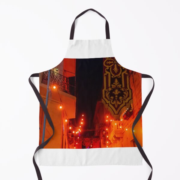Item preview, Night Street With Warm Orange Lights, Ornate Mural, And Decorative Balconies In Old Town designed and sold by Nmallia.