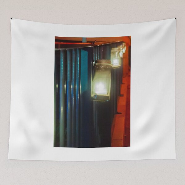 Item preview, Night Train Car Interior With Glowing Lanterns Along Blue Railing Creates Moody, Cinematic Travel Scene designed and sold by Nmallia.