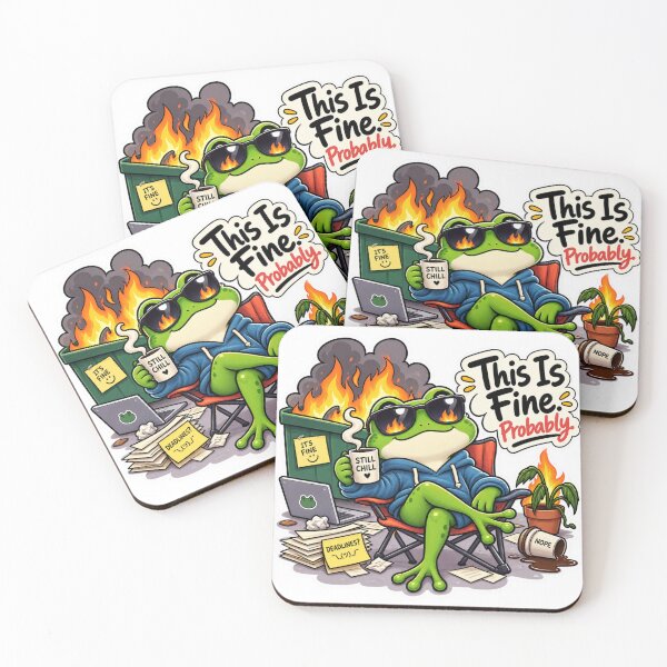 Item preview, This Is Fine Frog – Still Chill designed and sold by Genzfirevibes.