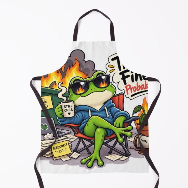 Item preview, This Is Fine Frog – Still Chill designed and sold by Genzfirevibes.