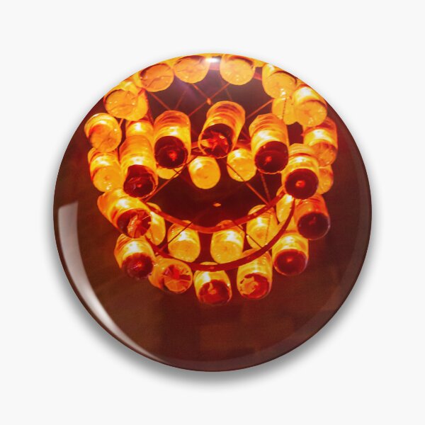 Item preview, Orange Glass Sphere Chandelier: Hanging Lantern Art Installation Over City Night Scene designed and sold by Nmallia.