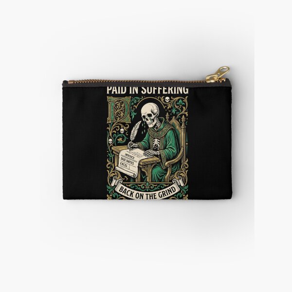 Item preview, Paid In Suffering Skeleton Scribe Work Humor designed and sold by SplashTastic.