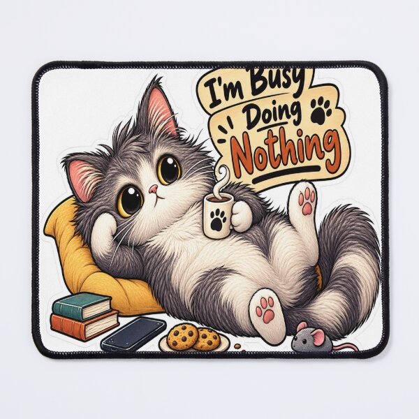 Item preview, I'm Busy Doing Nothing – Lazy Cat designed and sold by Genzfirevibes.