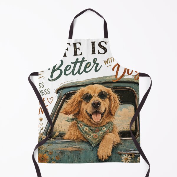 Item preview, Life Is Better With A Dog - Vintage Golden Retriever Truck designed and sold by GenZFashion000.