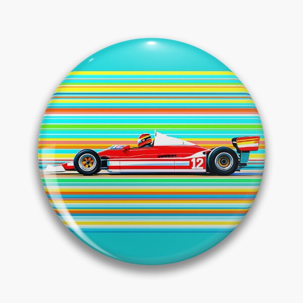 Item preview, Retro Red Open Wheel Race Car #12 – Colorful Racing Stripes designed and sold by PitWallArt.