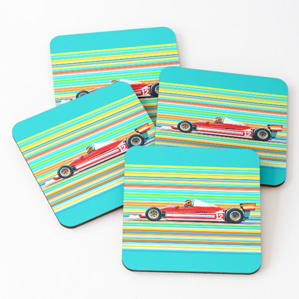 Item preview, Retro Red Open Wheel Race Car #12 – Colorful Racing Stripes designed and sold by PitWallArt.