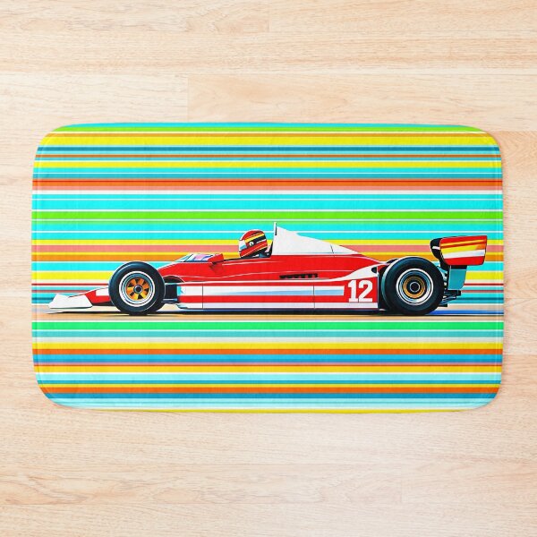 Item preview, Retro Red Open Wheel Race Car #12 – Colorful Racing Stripes designed and sold by PitWallArt.