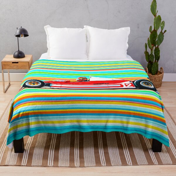Item preview, Retro Red Open Wheel Race Car #12 – Colorful Racing Stripes designed and sold by PitWallArt.