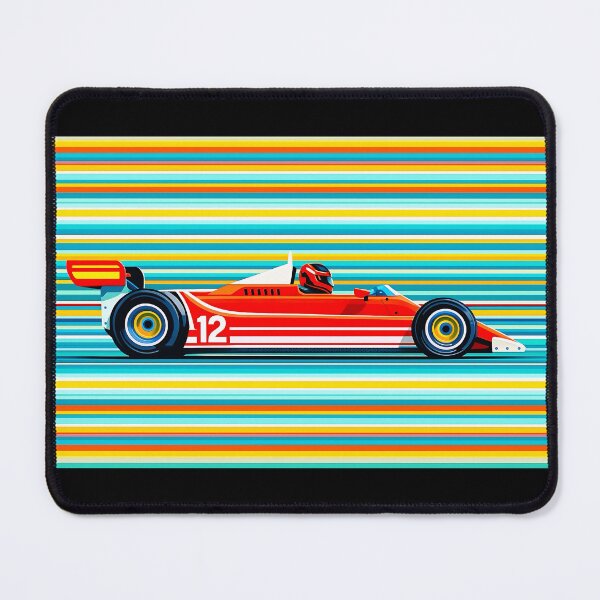 Item preview, #12 Vintage Red Race Car – Retro Racing Stripes designed and sold by PitWallArt.