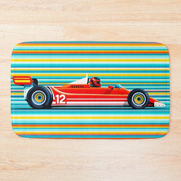 Item preview, #12 Vintage Red Race Car – Retro Racing Stripes  designed and sold by PitWallArt.