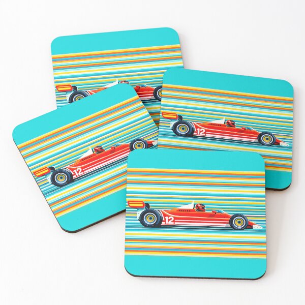 Item preview, #12 Vintage Red Race Car – Retro Racing Stripes  designed and sold by PitWallArt.