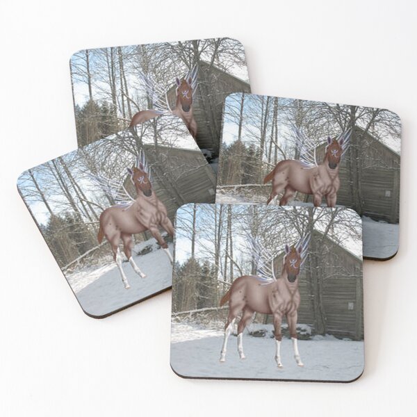 Item preview, Mystical Horned Fantasy Horse in Snowy Woodland designed and sold by JannikHolzer.