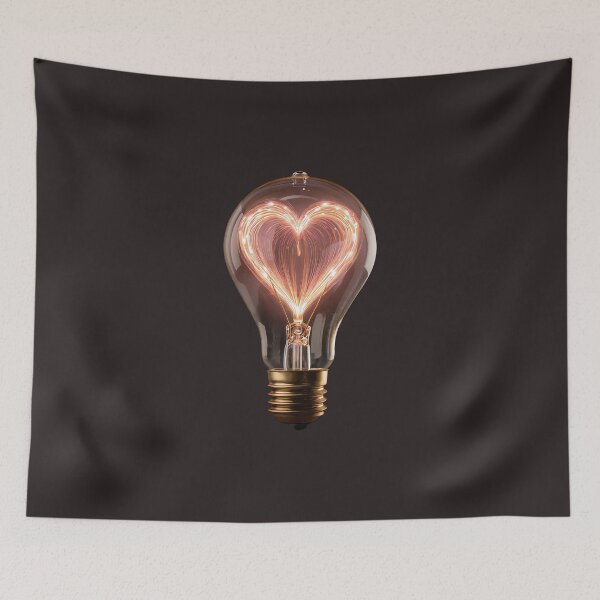 Item preview, Glowing Heart Light Bulb Aesthetic designed and sold by FireMelody.