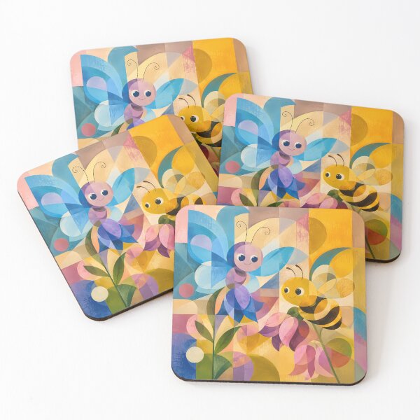 Item preview, Garden of Differences | Modern Abstract Bee and Butterfly Art designed and sold by IRYNASHOP.