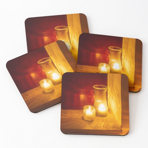 Item preview, Warm Candlelight On Windowsill With Glass Vase And Jar Candles At Night, Soft Glow designed and sold by Nmallia.
