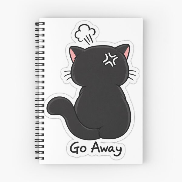 Item preview, Go Away Angry Black Cat Sticker designed and sold by EgoSovereign.