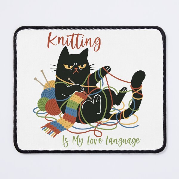Item preview, Knitting Is My Love Language - Funny Crumpy Cat Tangled in Yarn designed and sold by PCStudio57.