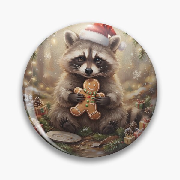 Item preview, Christmas Raccoon Cookie Thief & Holiday Woodland Animal Gift designed and sold by Ameliajohanson.