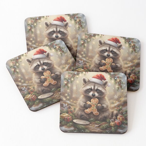 Item preview, Christmas Raccoon Cookie Thief & Holiday Woodland Animal Gift designed and sold by Ameliajohanson.