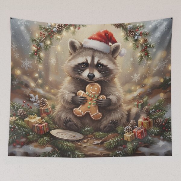 Item preview, Christmas Raccoon Cookie Thief & Holiday Woodland Animal Gift designed and sold by Ameliajohanson.