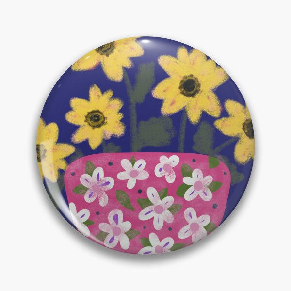 Item preview, Happy Sunflowers In A Pink Floral Vase 2. designed and sold by SalsySafrano.