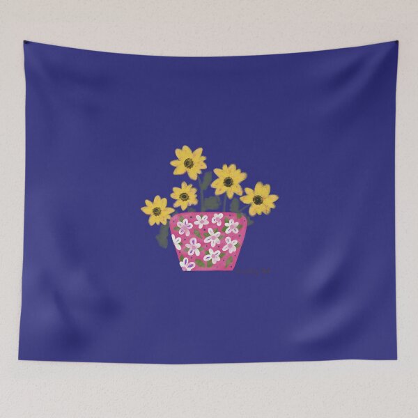Item preview, Happy Sunflowers In A Pink Floral Vase 2. designed and sold by SalsySafrano.