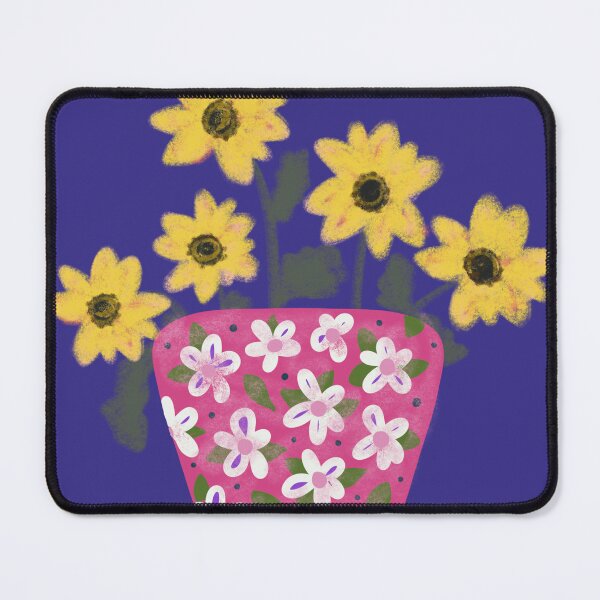 Item preview, Happy Sunflowers In A Pink Floral Vase 2. designed and sold by SalsySafrano.