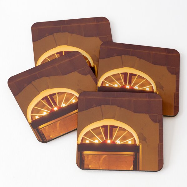 Item preview, Warm Candlelit Arch Doorway With Amber Glow Inside A Brick Building designed and sold by Nmallia.