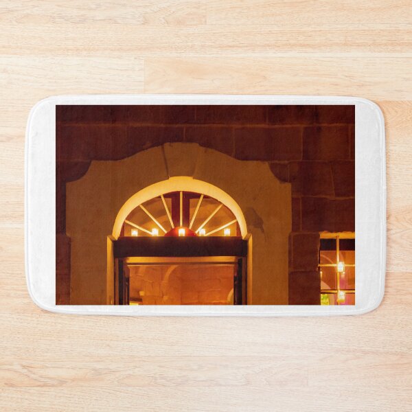 Item preview, Warm Candlelit Arch Doorway With Amber Glow Inside A Brick Building designed and sold by Nmallia.