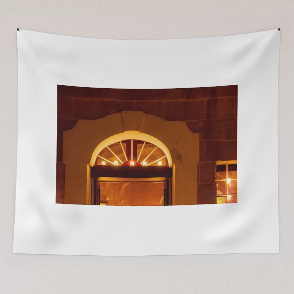 Item preview, Warm Candlelit Arch Doorway With Amber Glow Inside A Brick Building designed and sold by Nmallia.
