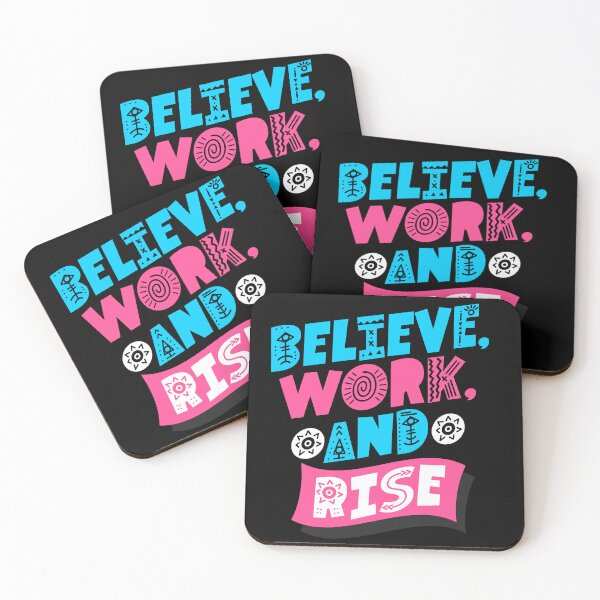 Item preview, Believe Work and Rise Motivational T-Shirt, Success Mindset designed and sold by vec4u.