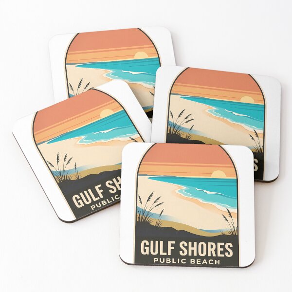 Item preview, Gulf Shores Public Beach Alabama Vintage WPA Travel Badge Sticker designed and sold by DetourDgn.