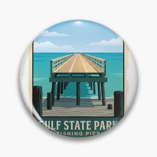 Item preview, Gulf State Park Fishing Pier Gulf Shores Alabama Sticker designed and sold by DetourDgn.
