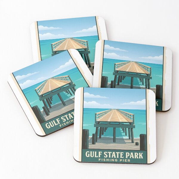 Item preview, Gulf State Park Fishing Pier Gulf Shores Alabama Sticker designed and sold by DetourDgn.