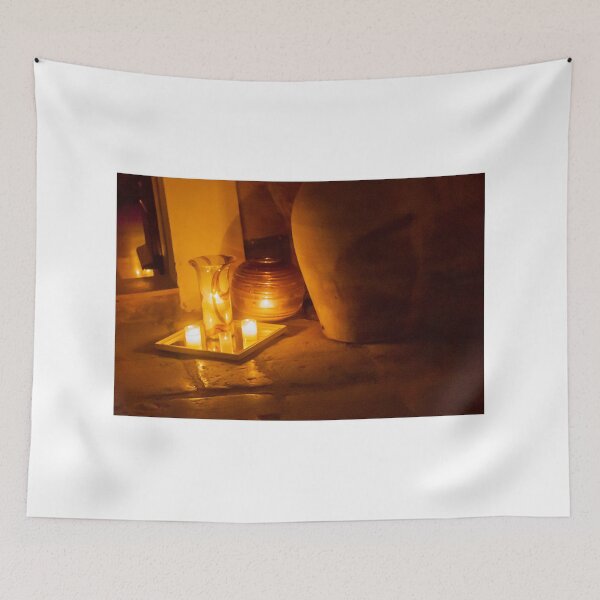 Item preview, Warm Candlelit Scene With Vase, Jar, and Tray of Candles for Cozy Home Decor designed and sold by Nmallia.