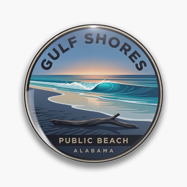 Item preview, Gulf Shores Public Beach Alabama Blue Hour Circular Badge Sticker designed and sold by DetourDgn.