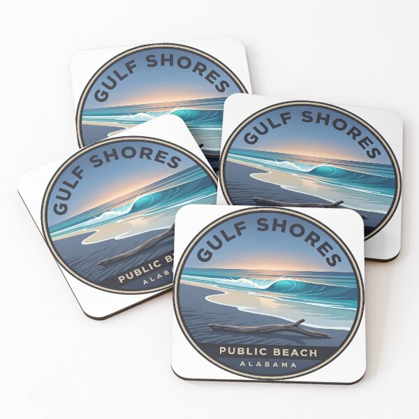 Item preview, Gulf Shores Public Beach Alabama Blue Hour Circular Badge Sticker designed and sold by DetourDgn.