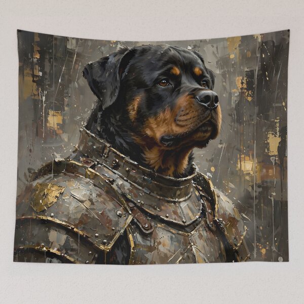 Item preview, Rottweiler Warrior Knight Medieval Armor Fantasy Dog Art designed and sold by cr6zym1nd.