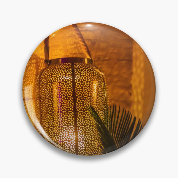 Item preview, Warm Moroccan Lantern Glow Illuminates Cozy Indoor Setting With Stone Wall and Palm Leaves designed and sold by Nmallia.